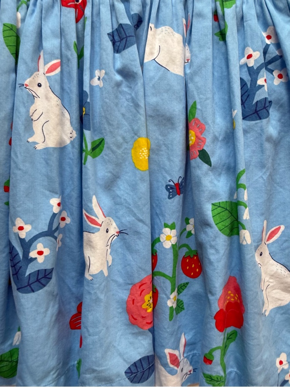 Mini Boden Girls Blue Bunny Broderie-Collared Dress - Size 5-6Y - Picture 12 of 13
